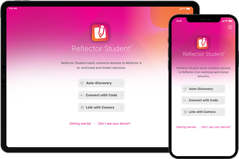 Reflector Student app on iPhone and iPad